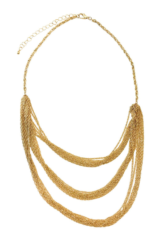 Gold Multi Metal Chain Necklace