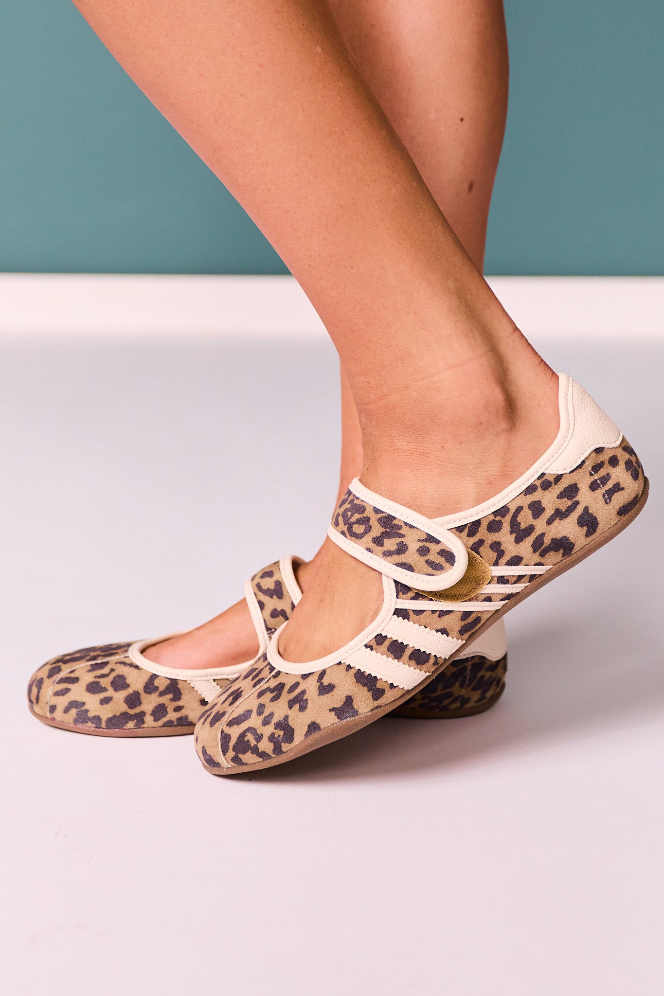 Shu Shop Brown Animal Print Mary Jane Sneakers