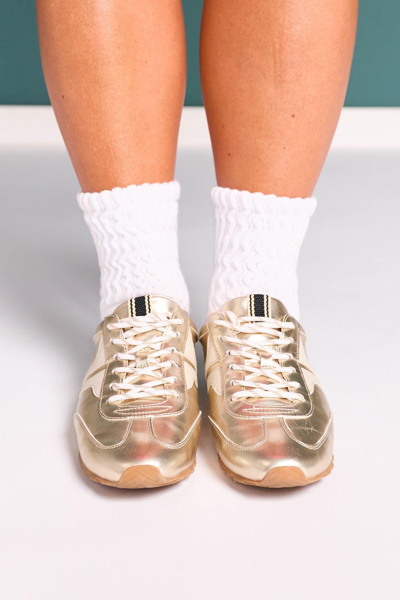 Shu Shop Gold Metallic Retro Sneakers