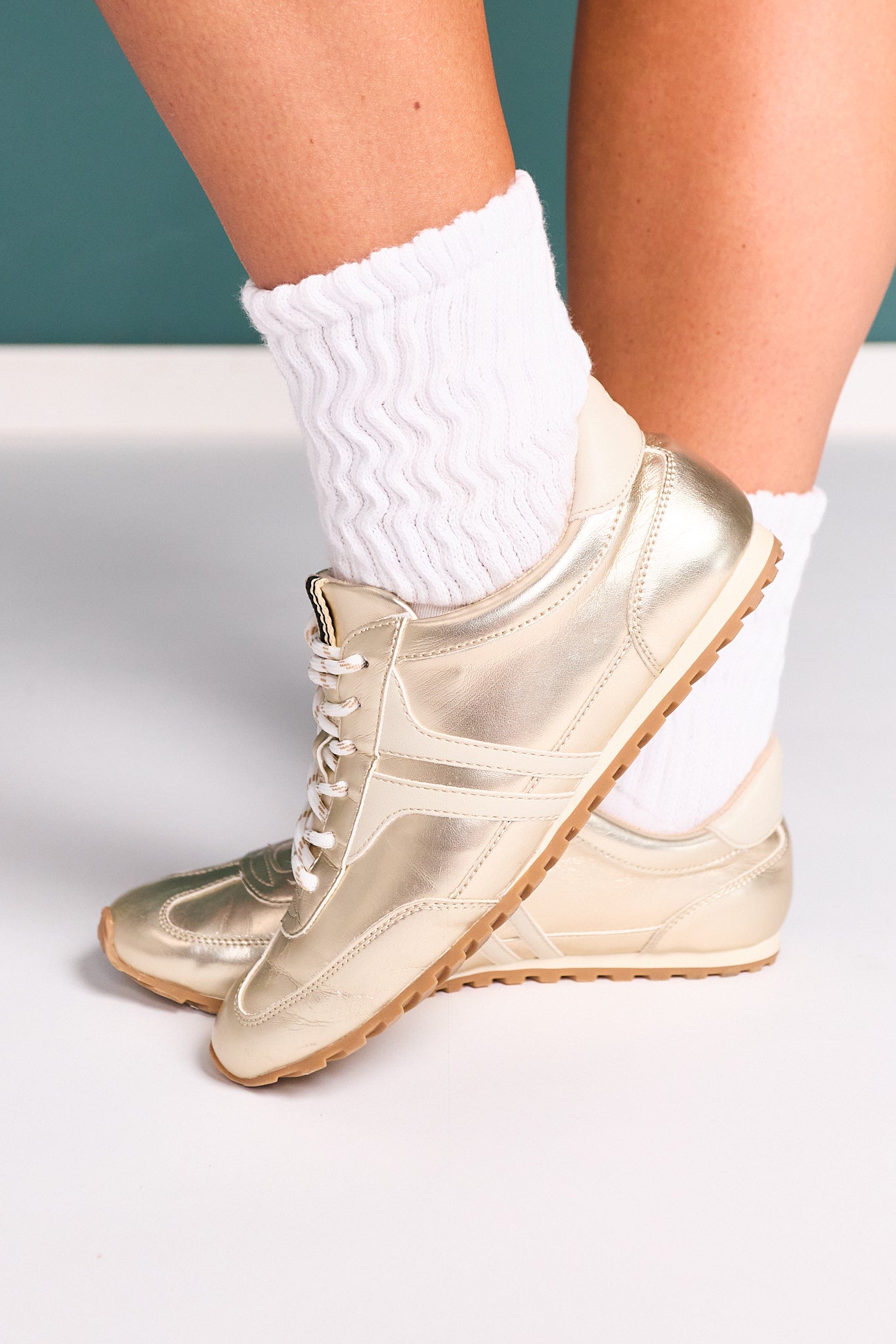 Shu Shop Gold Metallic Retro Sneakers