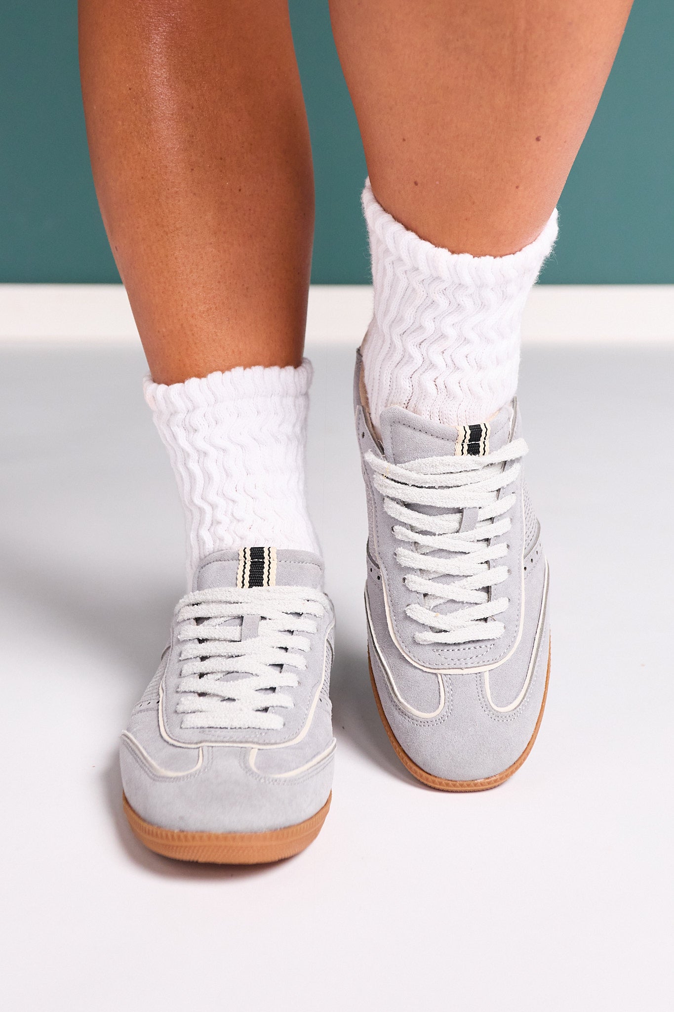 Shu Shop Light Blue Suede Low Profile Sneakers