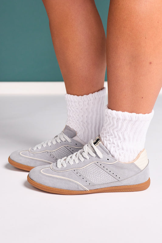 Shu Shop Light Blue Suede Low Profile Sneakers