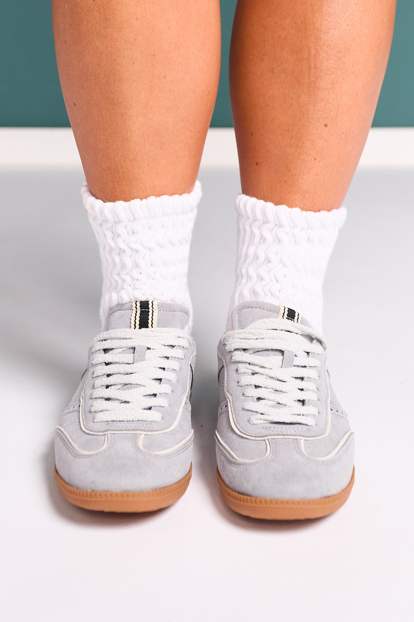Shu Shop Light Blue Suede Low Profile Sneakers