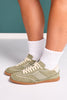 Shu Shop Olive Suede Low Profile Sneakers