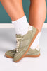 Shu Shop Olive Suede Low Profile Sneakers