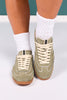 Shu Shop Olive Suede Low Profile Sneakers