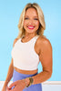 SSYS White Solid Racerback Sports Bra