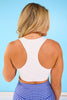 SSYS White Solid Racerback Sports Bra