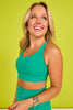 SSYS Kelly Green Butter Criss Cross Back Sports Bra