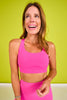 SSYS Pink Butter Criss Cross Back Sports Bra