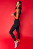 SSYS Black Velvet Polka Dot Incognito High Waist Leggings