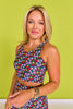 SSYS Black Daisy Burst Print Compression Sports Bra