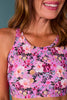 SSYS Magenta Bloom Print Compression Sports Bra