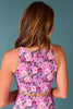 SSYS Magenta Bloom Print Compression Sports Bra