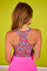 SSYS Neon Floral Fitted Racerback Tank