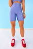 SSYS Navy Gingham Print Seamless Biker Shorts