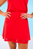 SSYS Laser Cut Active Skort In Red