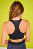 SSYS Black Solid Racerback Sports Bra