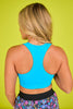 SSYS Bright Blue Solid Racerback Sports Bra