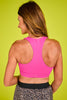 SSYS Hot Pink Solid Racerback Sports Bra