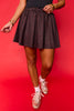 SSYS Chocolate Animal Print Drawstring Active Skort