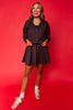 SSYS Chocolate Animal Print Drawstring Active Skort