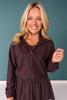 SSYS Mocha Polka Dot Zip Hooded Jacket
