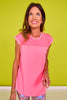 SSYS Short Sleeve Mesh Active Top In Bright Melon