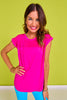 SSYS Short Sleeve Mesh Active Top In Hot Pink