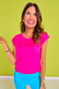 SSYS Short Sleeve Mesh Active Top In Hot Pink
