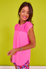 SSYS Short Sleeve Mesh Active Top In Neon Pink