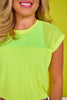 SSYS Short Sleeve Mesh Active Top In Neon Yellow