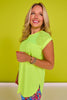 SSYS Short Sleeve Mesh Active Top In Neon Yellow