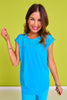 SSYS Short Sleeve Mesh Active Top In Ocean Blue