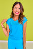 SSYS Short Sleeve Mesh Active Top In Ocean Blue
