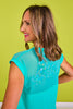SSYS Short Sleeve Mesh Active Top In Teal