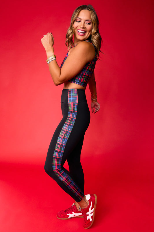 SSYS Tartan Inset Black High Waist Leggings