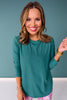 SSYS Ribbed Long Sleeve Active Top In Hunter