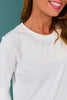 SSYS Ribbed Long Sleeve Active Top In Ivory