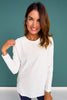 SSYS Ribbed Long Sleeve Active Top In Ivory