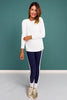 SSYS Ribbed Long Sleeve Active Top In Ivory