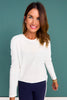 SSYS Ribbed Long Sleeve Active Top In Ivory