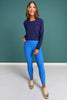 SSYS Ribbed Long Sleeve Active Top In Navy