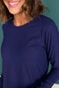 SSYS Ribbed Long Sleeve Active Top In Navy