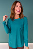 SSYS Ribbed Long Sleeve Active Top In Teal