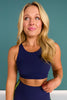 SSYS Hunter And Matcha Inset Stripe Navy Sports Bra