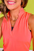 SSYS Signature Neon Orange Sleeveless Frill V Neck Active Top