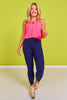 SSYS Signature Neon Pink Sleeveless Frill V Neck Active Top