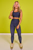 SSYS Navy and Black Animal Criss Cross Back Sports Bra
