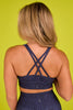 SSYS Navy and Black Animal Criss Cross Back Sports Bra